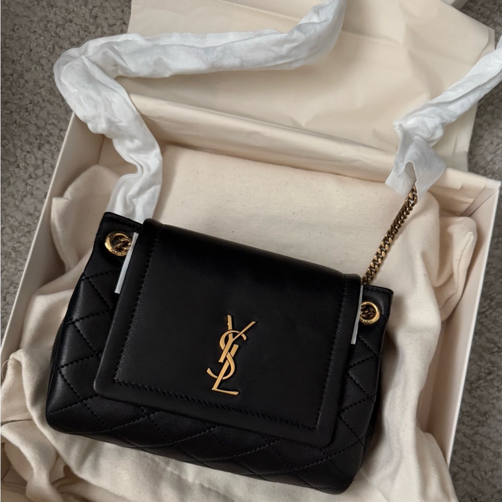 YSL Mini Nolita in Lambskin (Black)
